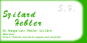 szilard hebler business card